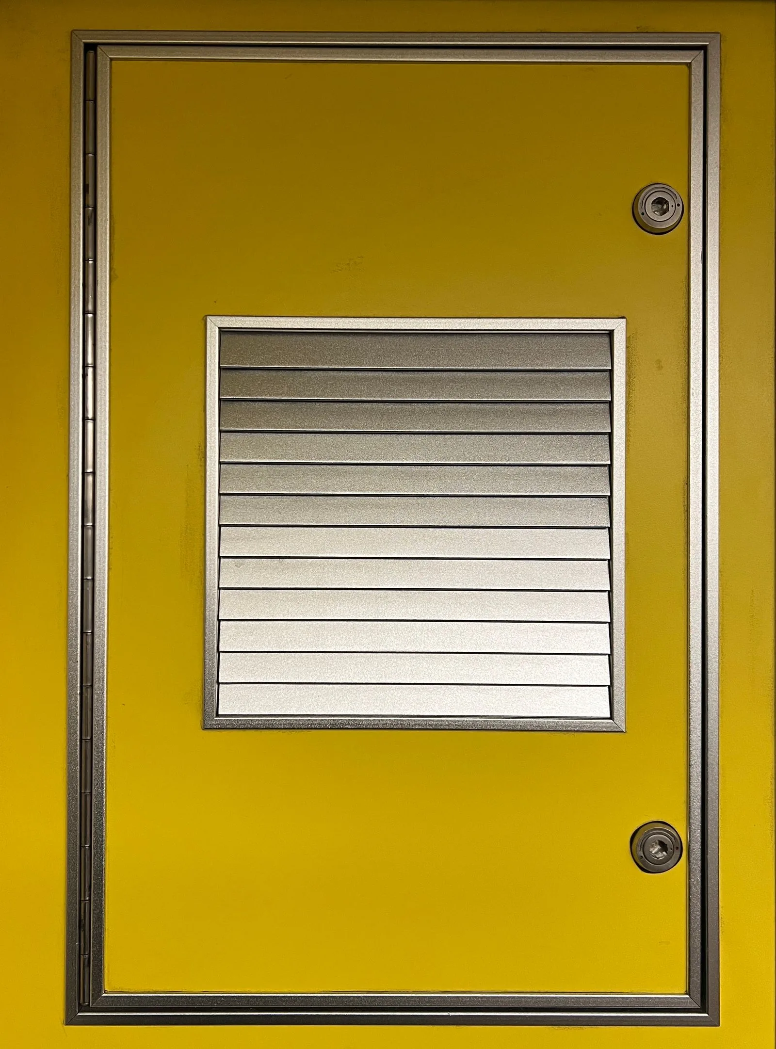 Marine louver with hatch — integrated ventilation and access in one frame